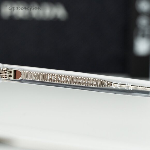 Prada Men Eyeglasses Crystal Demo Square PR14WVF 2AZ1O1 BRAND NEW - Picture 6 of 8